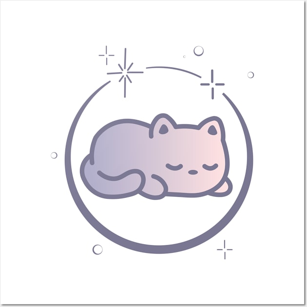 Cute Cat Kitten Kitty in Space Galaxy Wall Art by Cute Cat Designs